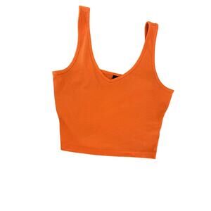 Shein Ribbed Cropped V-Neck Tank Top Size M